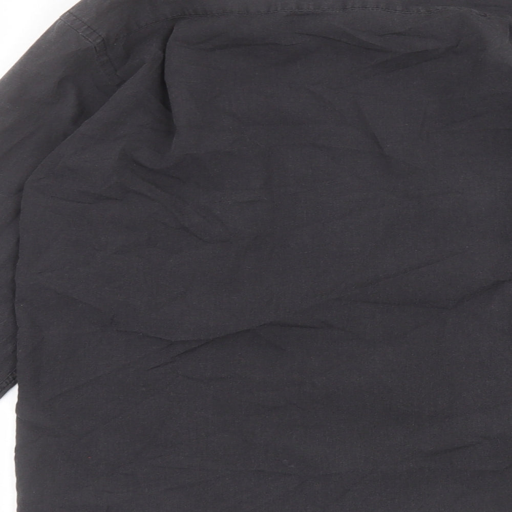 Taylor & Wright Womens Black Polyester Basic Button-Up Size 14 Collared