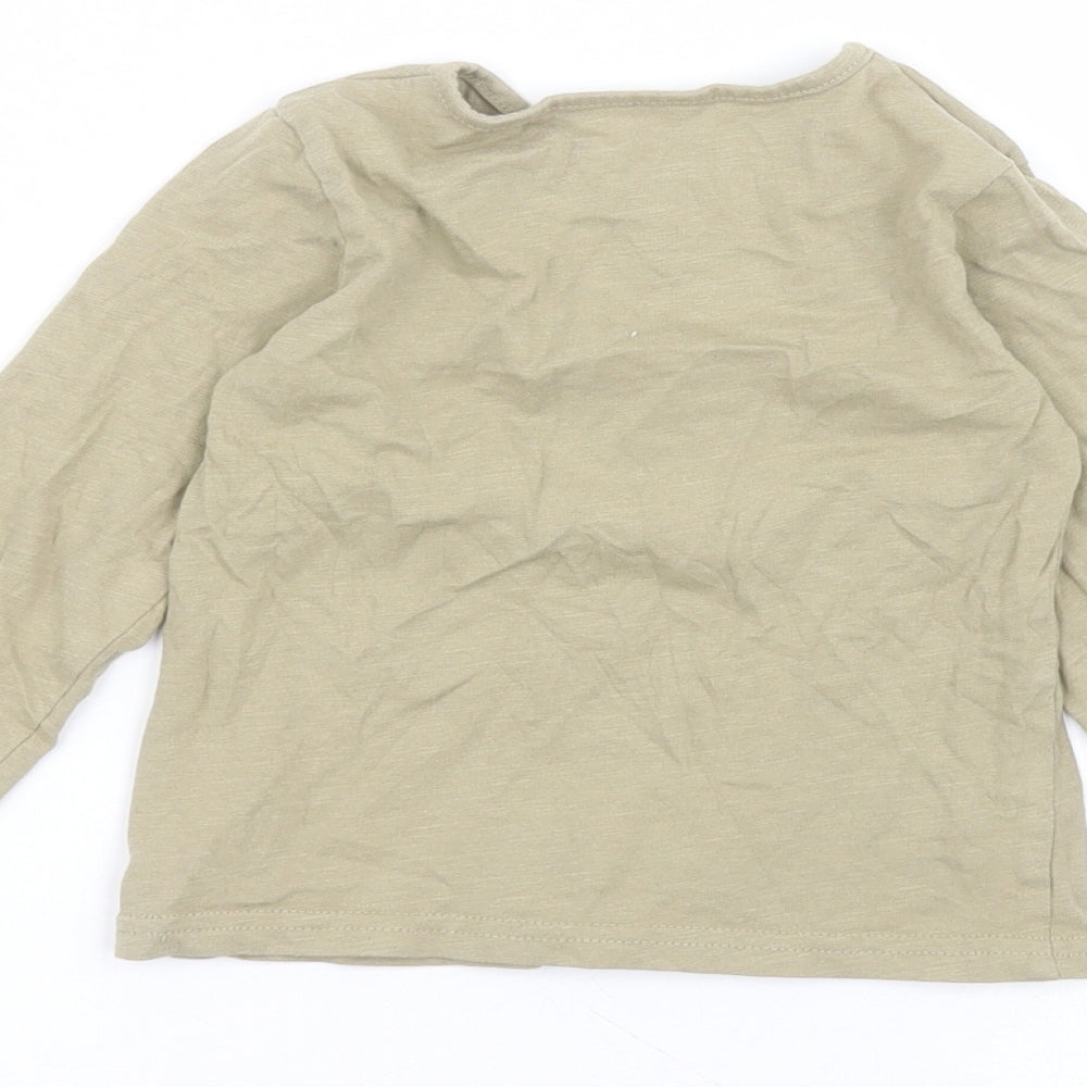 TU Baby Green Cotton Basic T-Shirt Size 12-18 Months Round Neck