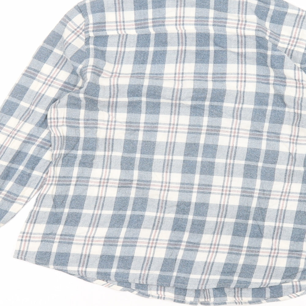 Dorothy Perkins Womens Blue Cotton Basic Button-Up Size 12 Collared