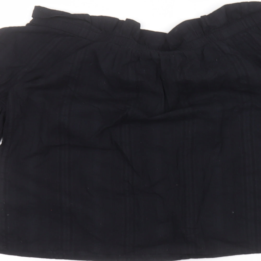 NEXT Womens Black Cotton Basic T-Shirt Size 12 Round Neck