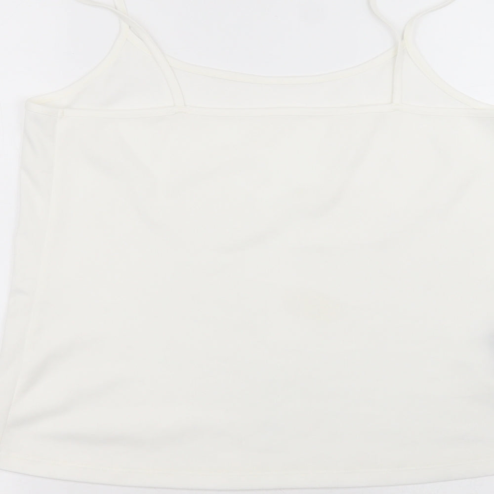 Matalan Womens White Polyester Basic T-Shirt Size 16 Round Neck