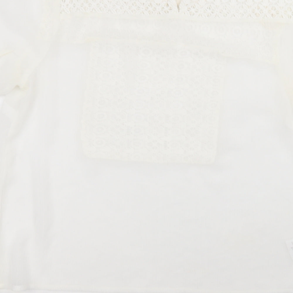 falmer Womens White Polyester Basic T-Shirt Size 16 Round Neck
