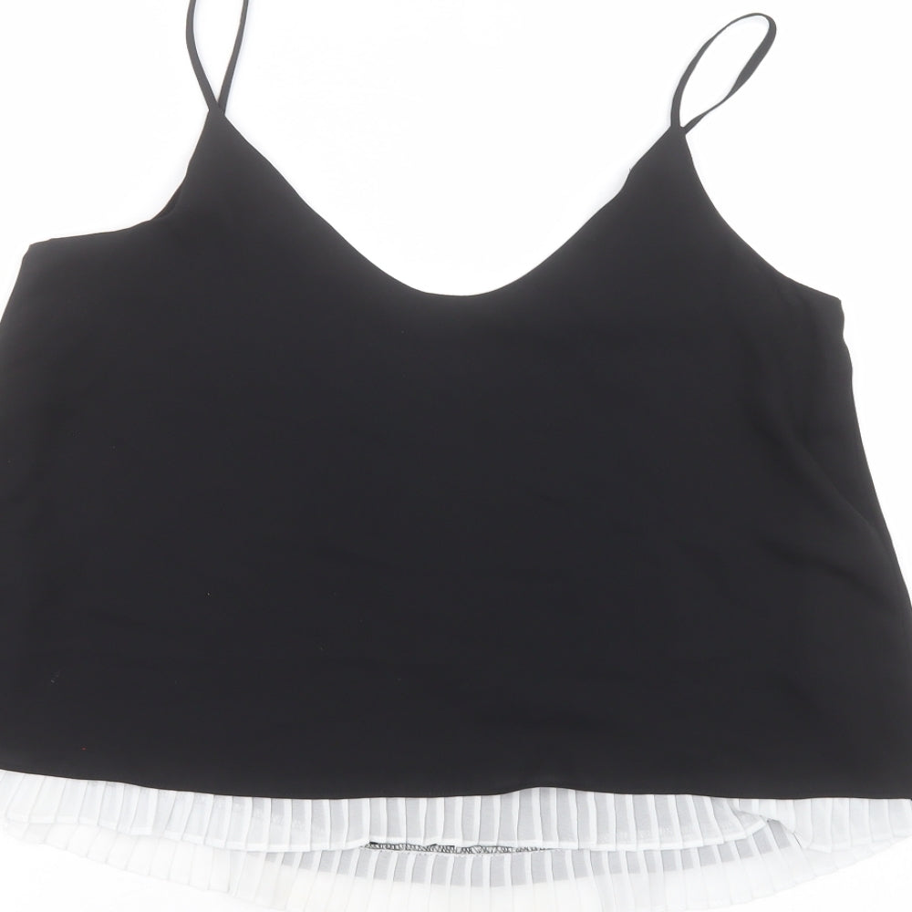 River Island Womens Black Polyester Basic T-Shirt Size 10 Round Neck
