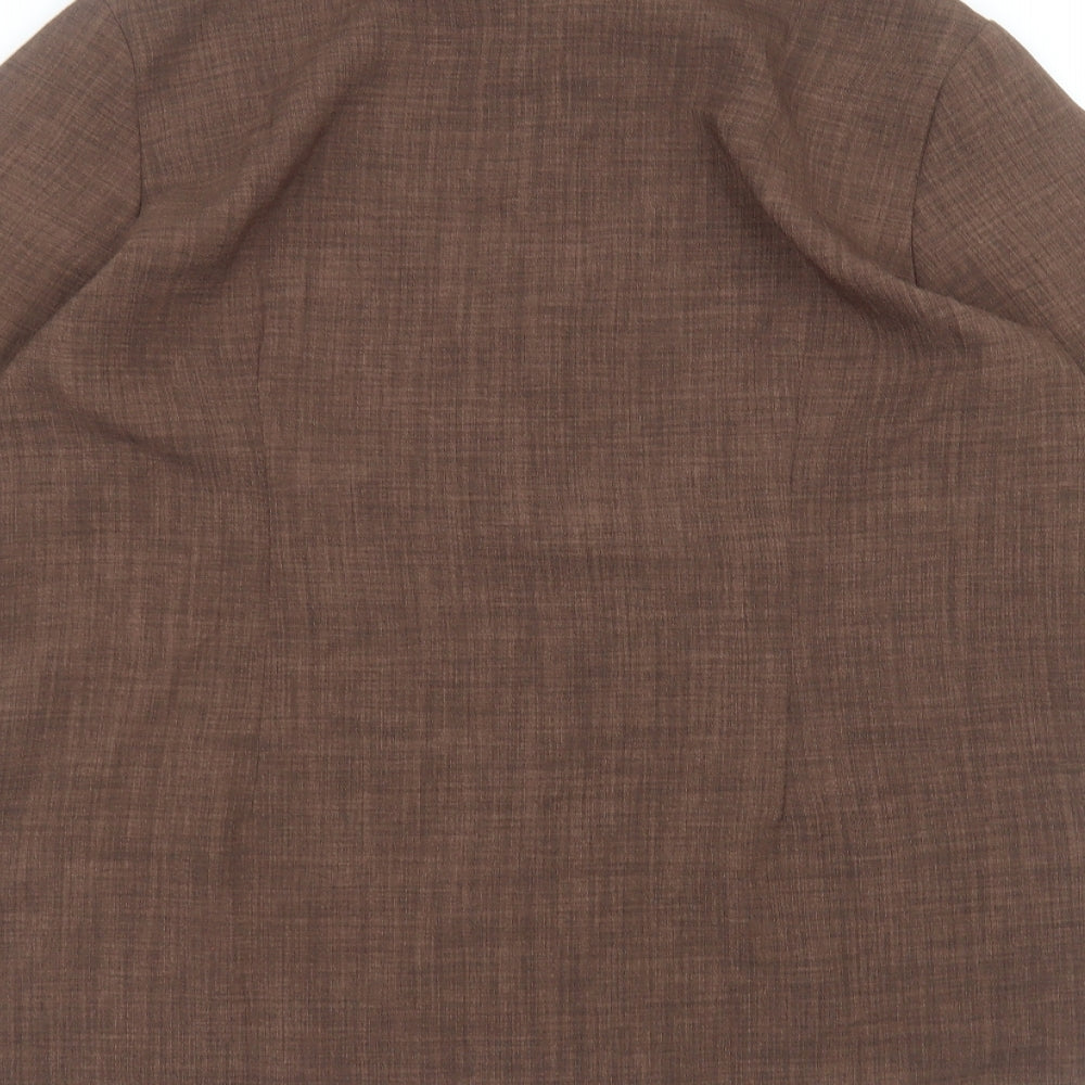 Classics Womens Brown Polyester Basic Button-Up Size 16 Collared