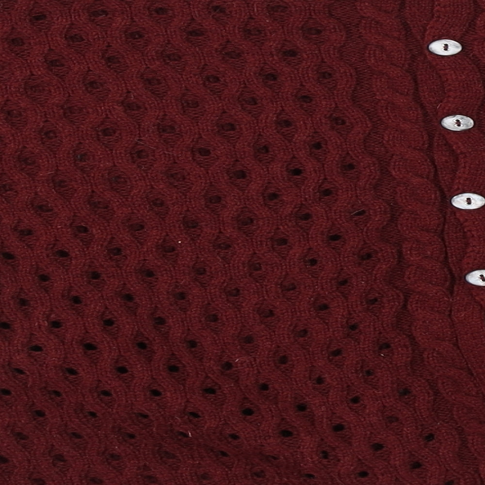 Marks and Spencer Womens Red Round Neck Acrylic Pullover Jumper Size 14