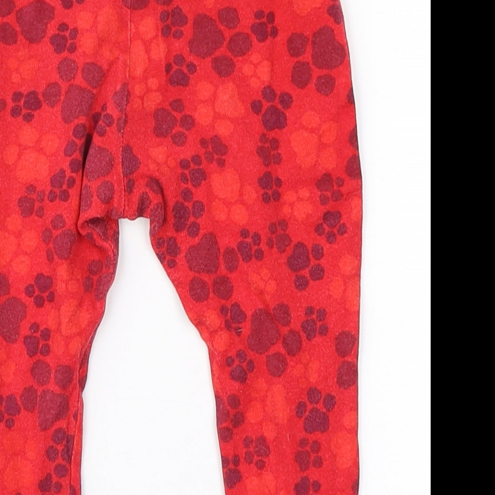George Baby Red Animal Print Cotton Jogger Trousers Size 12-18 Months - Paw Patrol