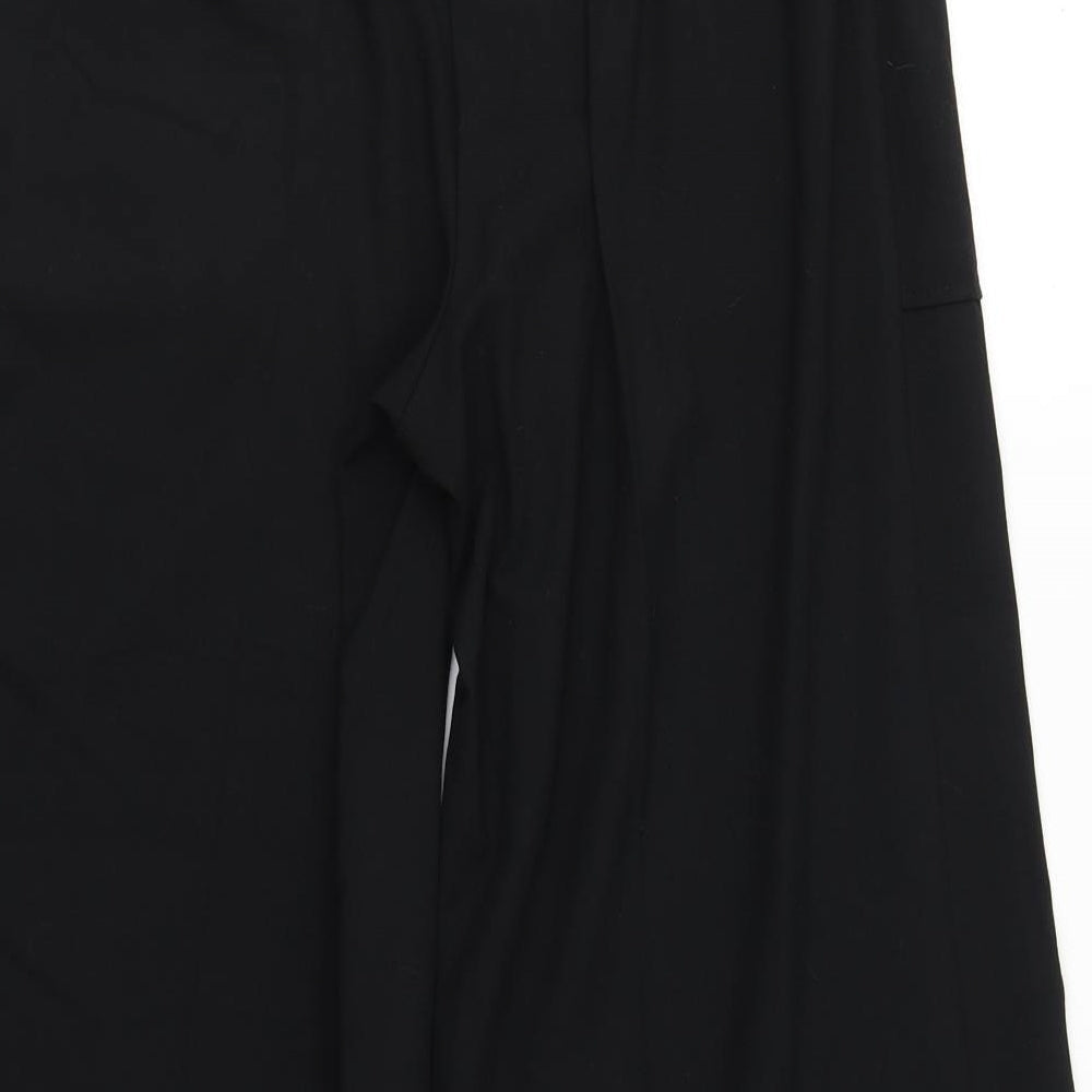 Marks & Spencer Womens Black Polyester Trousers Size 10 L23 in Regular