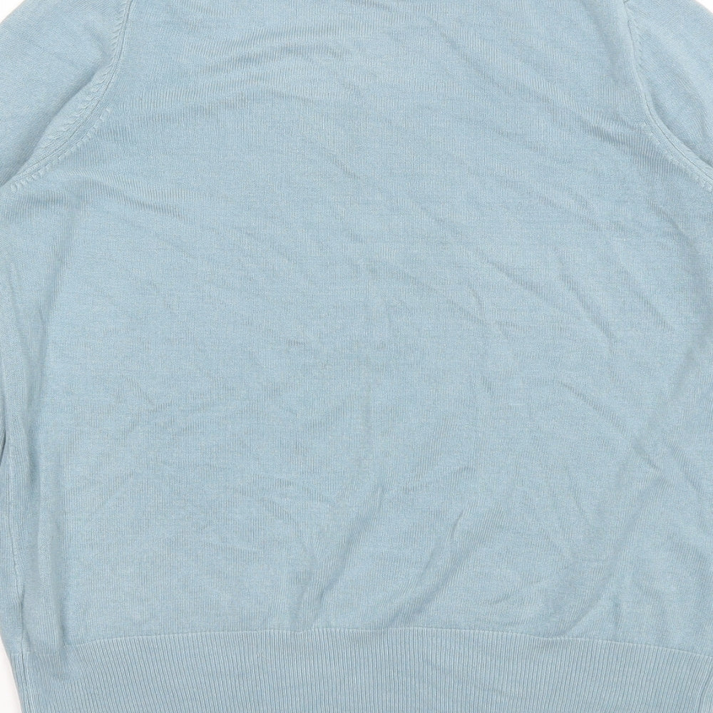 Marks & Spencer Womens Blue High Neck Acrylic Pullover Jumper Size 12
