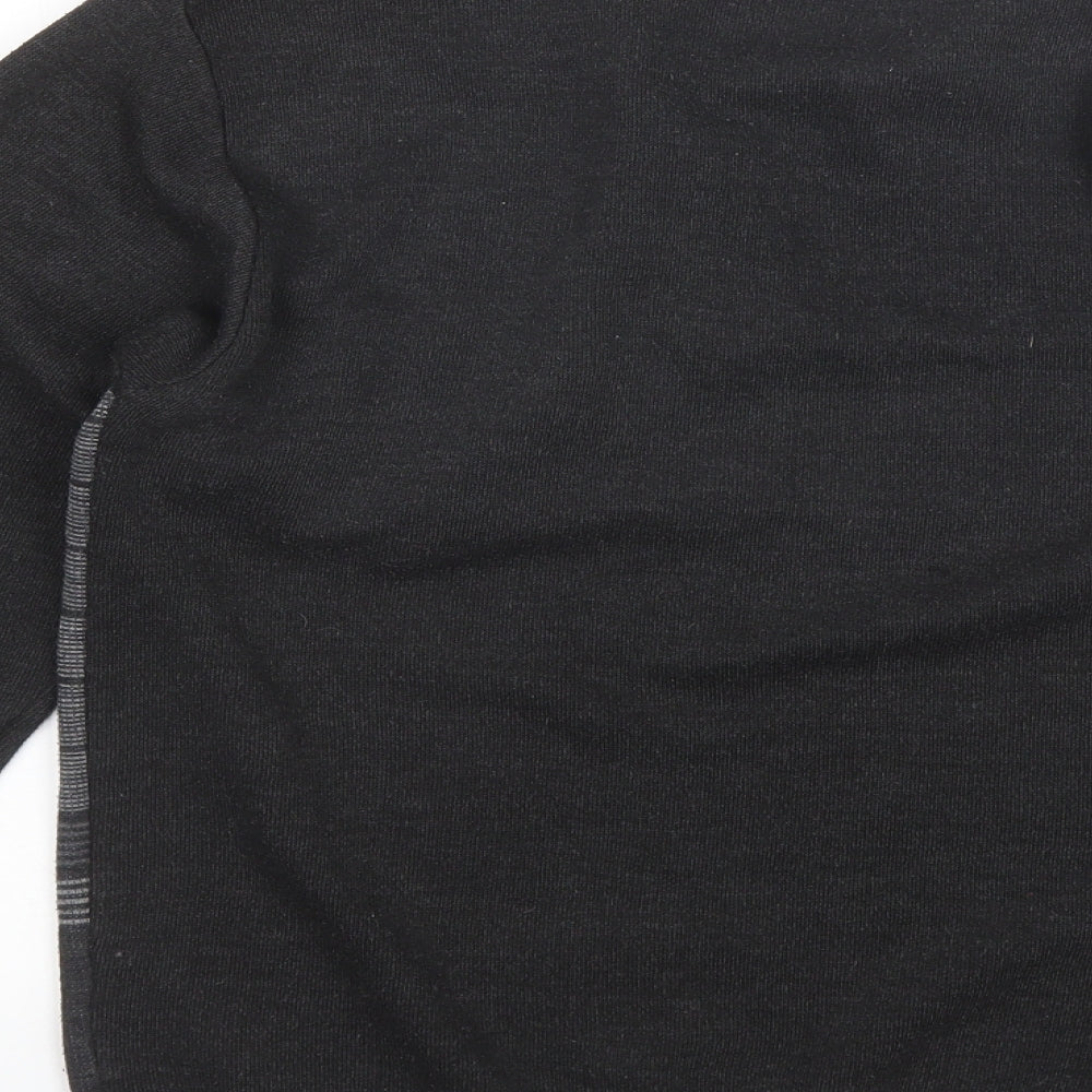 Clavel Mens Grey Collared Striped Acrylic Pullover Jumper Size M