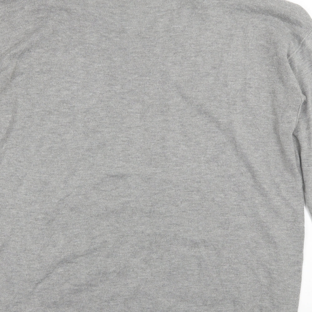 Walis Womens Grey Round Neck Acrylic Pullover Jumper Size M