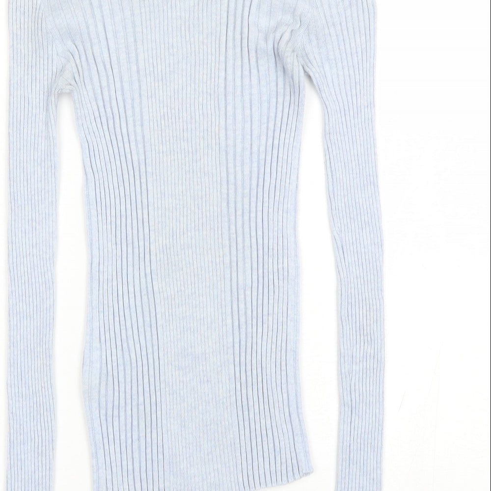 Atmosphere Womens Blue Round Neck Nylon Pullover Jumper Size 6