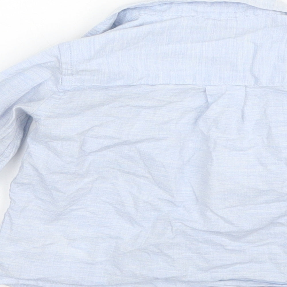Next Baby Blue Cotton Basic Button-Up Size 6-9 Months Collared