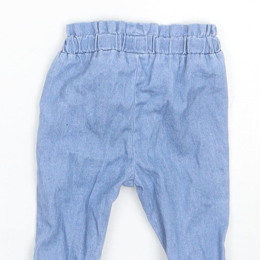 Primark Baby Blue Cotton Jogger Trousers Size 0-3 Months