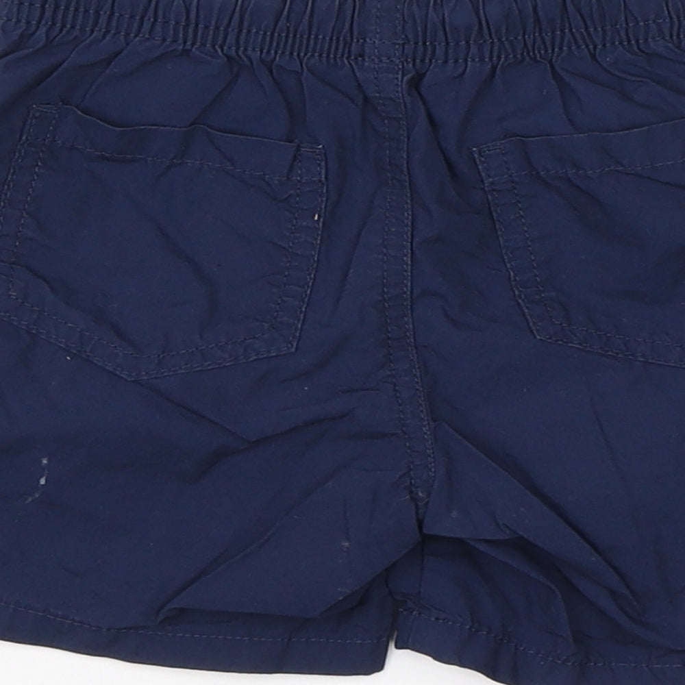 Preworn Boys Blue Cotton Cargo Trousers Size 12-18 Months