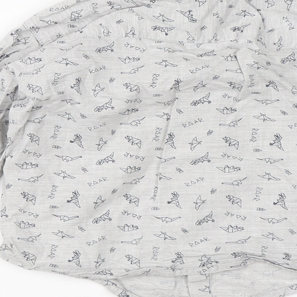 F&F Boys Grey Cotton Basic Button-Up Size 2-3 Years Collared Button