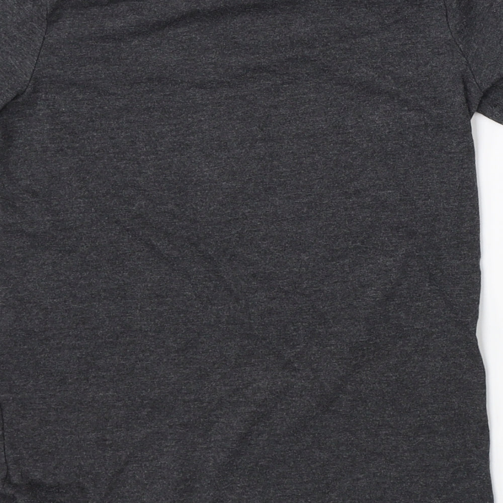 TU Girls Grey Cotton Basic T-Shirt Size 7 Years Round Neck