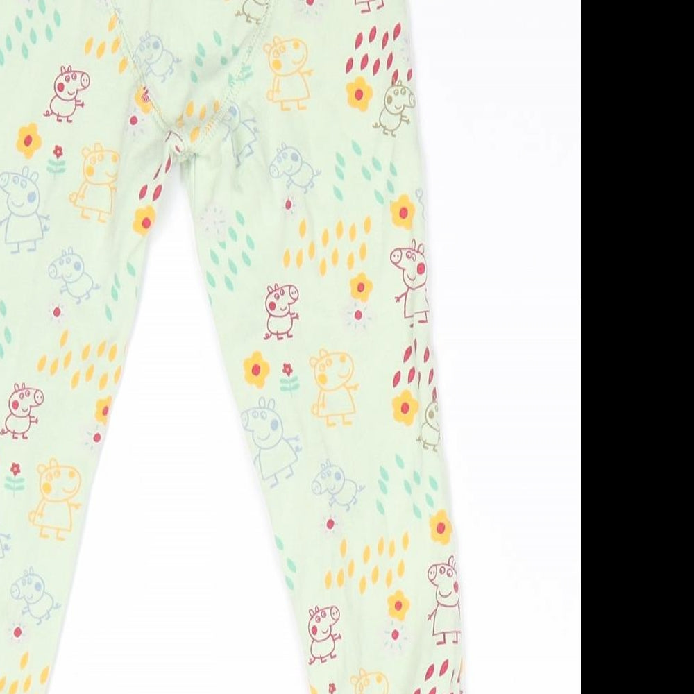 NEXT Girls Green Animal Print Cotton Pyjama Pants Size 3-4 Years - Peppa Pig