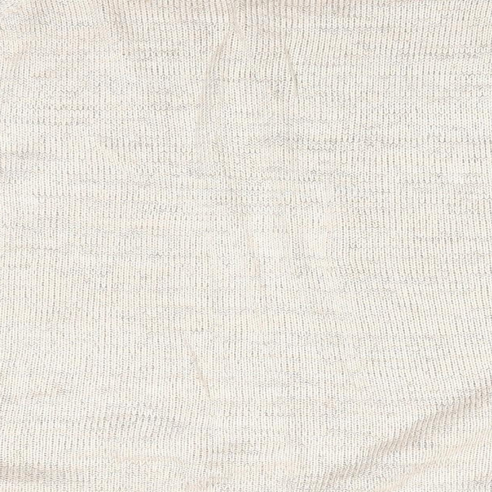 River Island Womens Beige Square Neck Viscose Pullover Jumper Size S - Subtle shimmer effect
