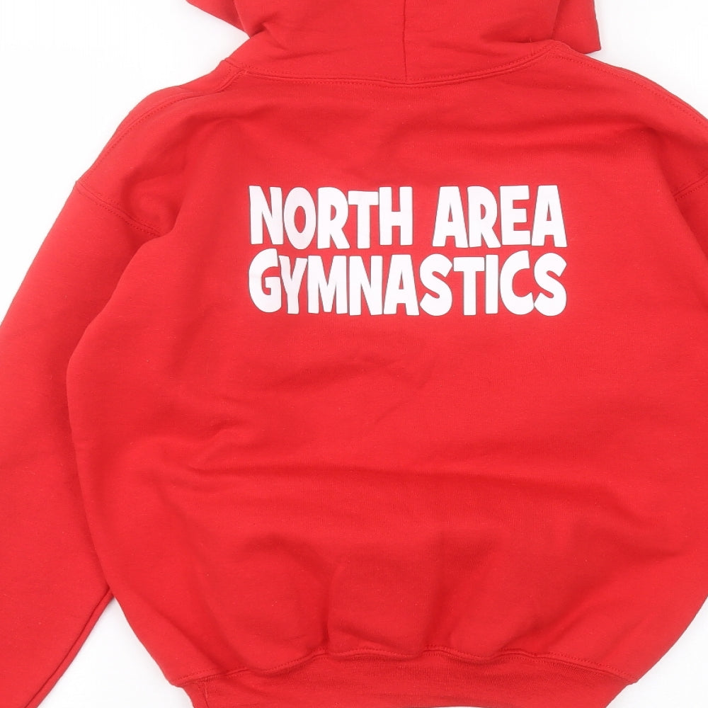 Gilden Girls Red Cotton Pullover Hoodie Size L