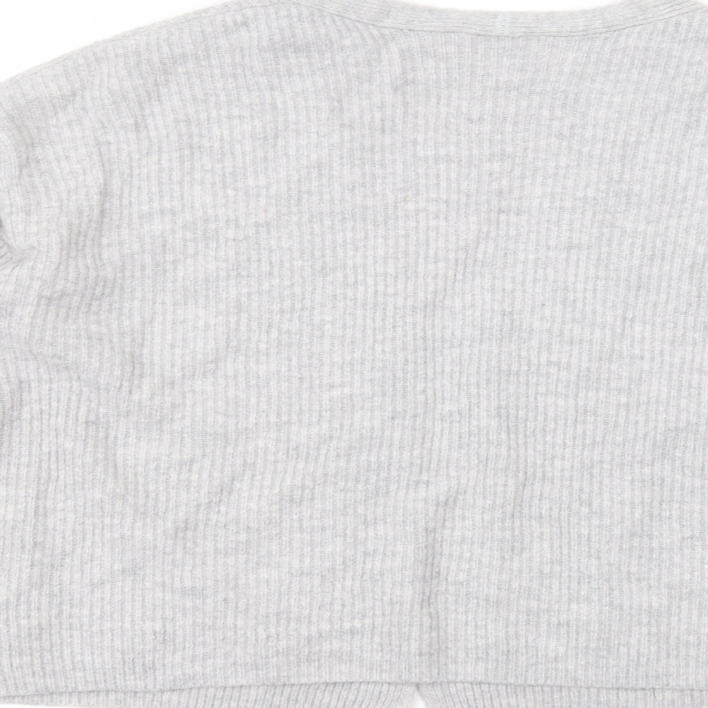 H&M Womens Grey V-Neck Acrylic Cardigan Jumper Size XS