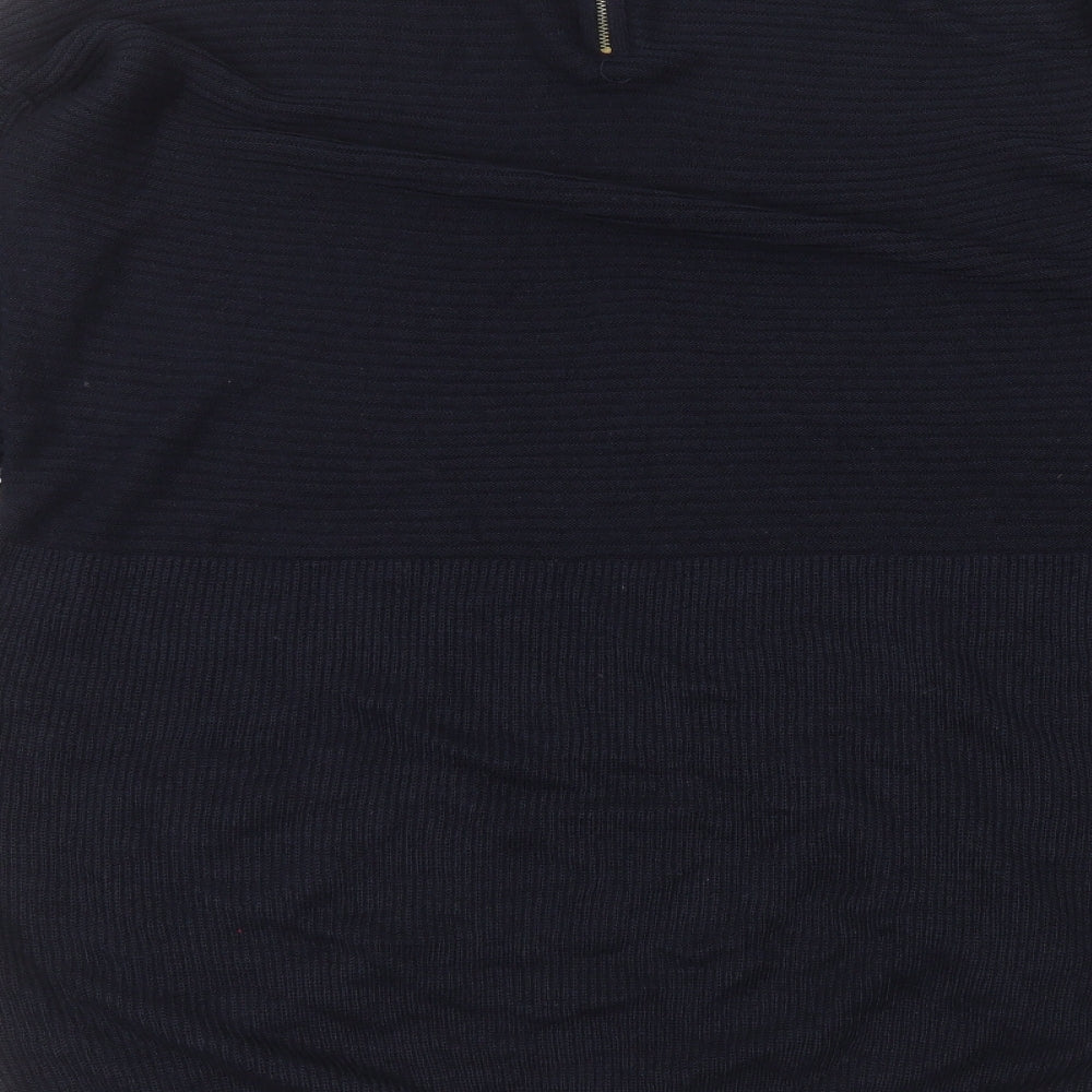 George Womens Blue Round Neck Acrylic Pullover Jumper Size M