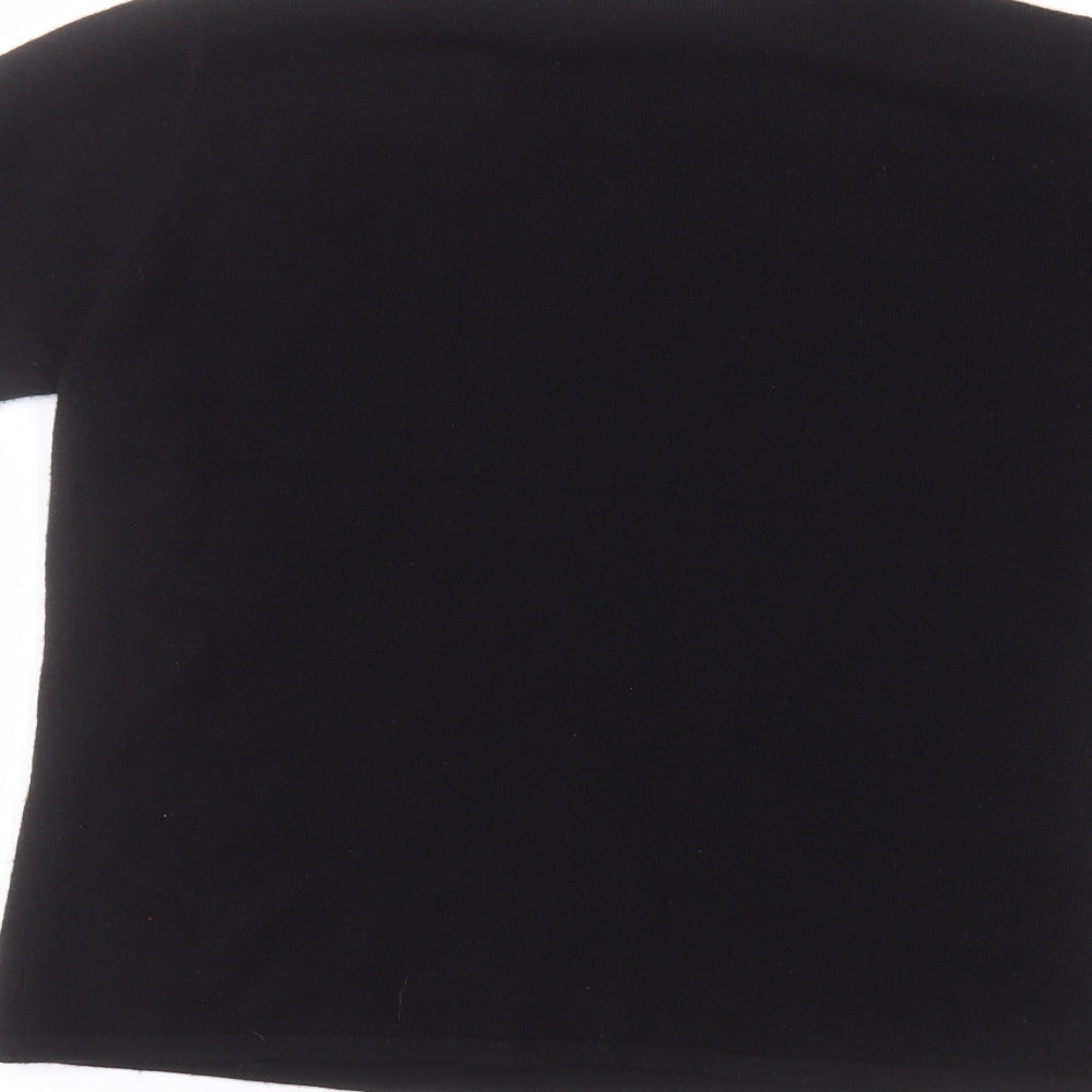 isabelle Womens Black Acrylic Basic T-Shirt Size 12 Round Neck