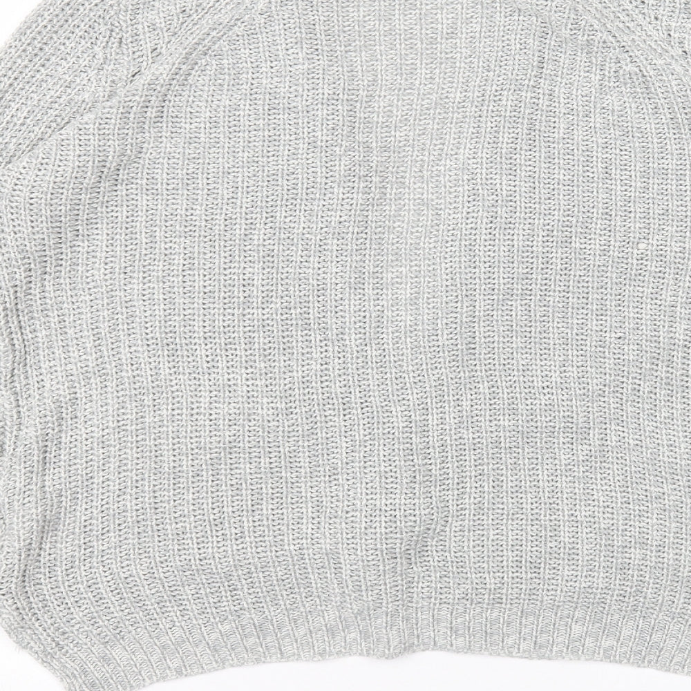 Peacocks Womens Grey Round Neck Acrylic Cardigan Jumper Size M