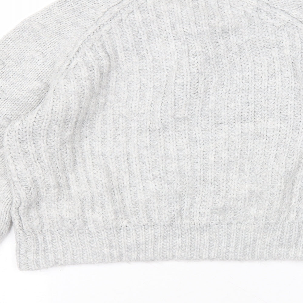 TU Womens Grey Round Neck Acrylic Pullover Jumper Size 12