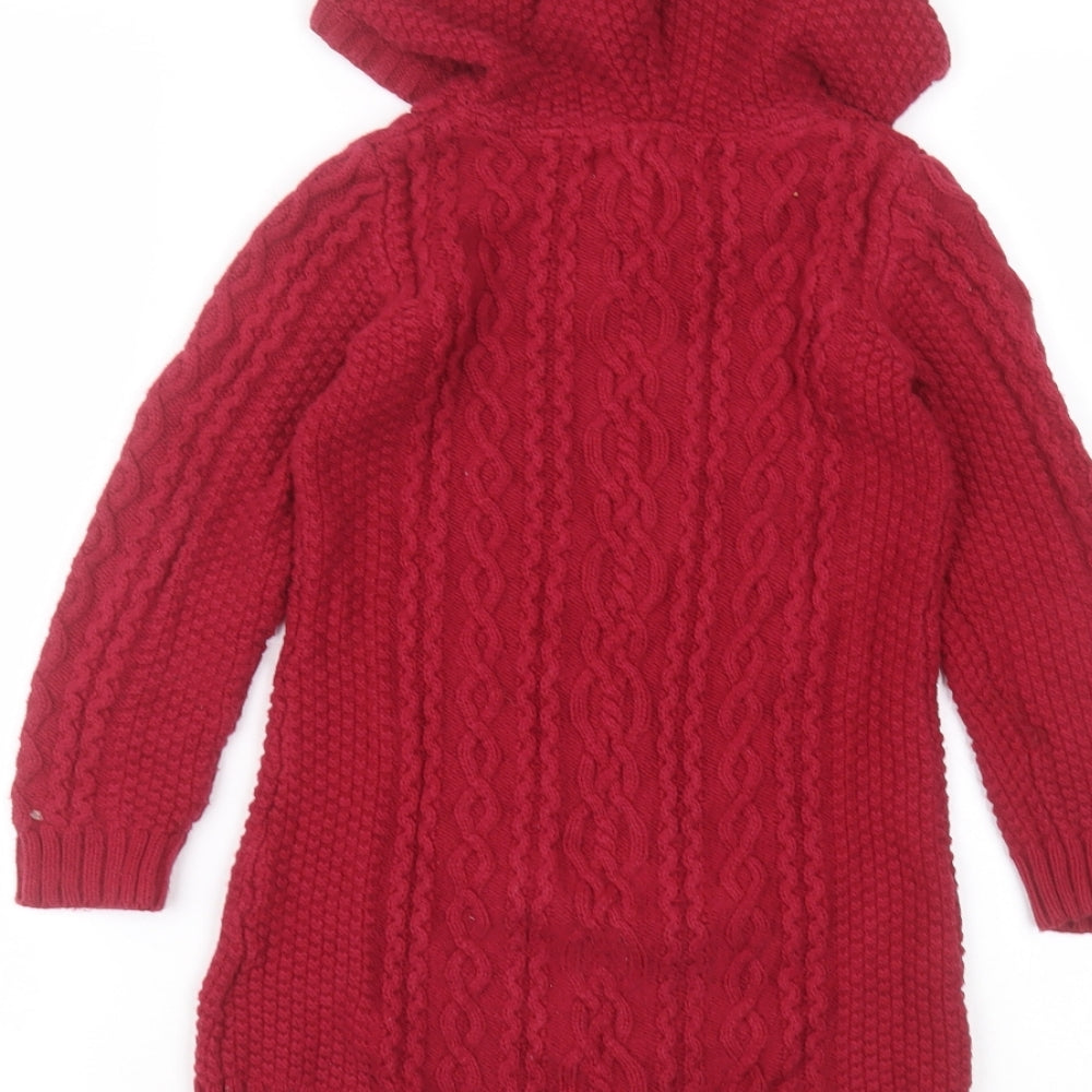 if it were me Girls Red Cotton Pullover Hoodie Size 6 Years