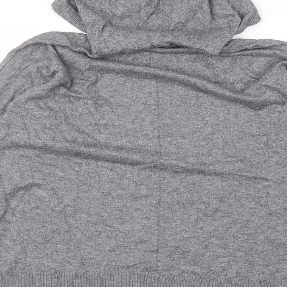 Amara Reya Womens Grey Viscose Pullover Hoodie Size M