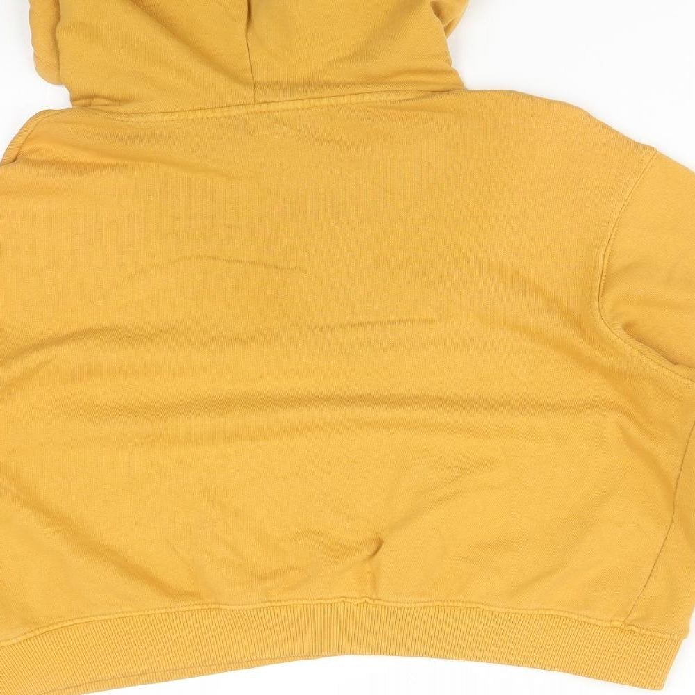 Pull&Bear Womens Yellow Cotton Pullover Hoodie Size M