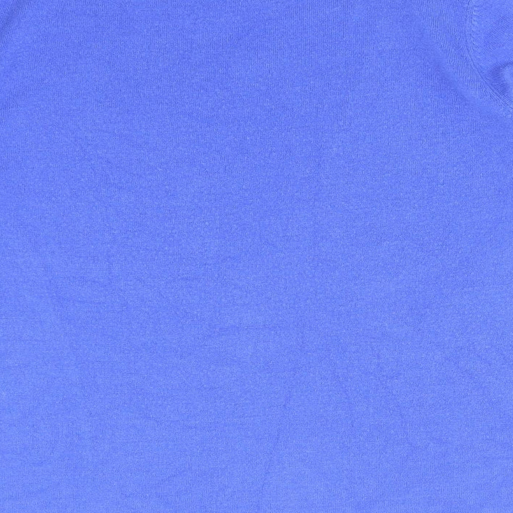 Bonmarché Womens Blue Acrylic Basic T-Shirt Size 18 Mock Neck
