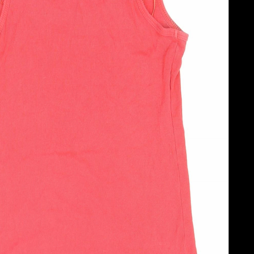 George Womens Pink Cotton Basic Tank Size 10 Round Neck
