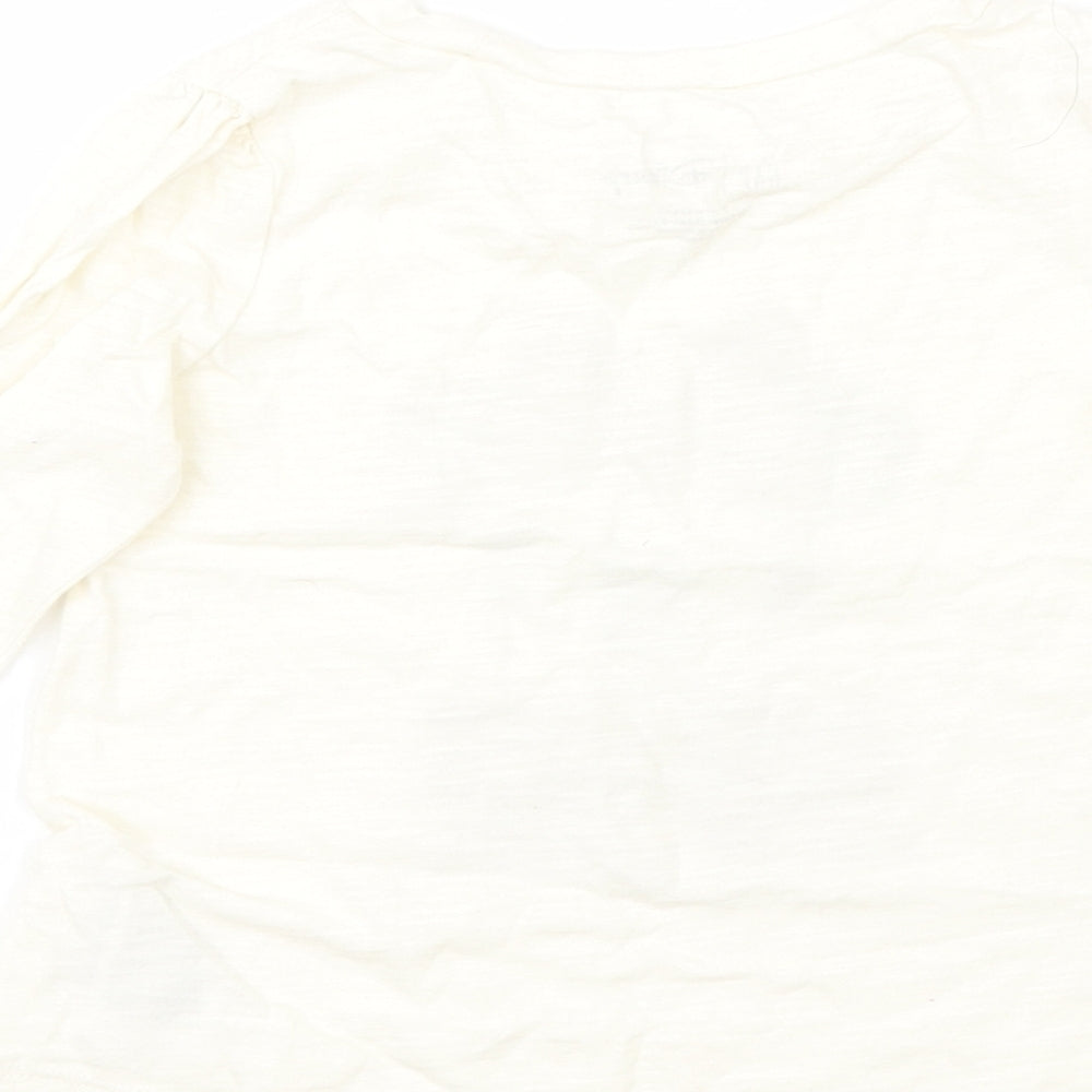 Gap Girls Ivory Cotton Basic T-Shirt Size 3 Years Round Neck - minnie mouse