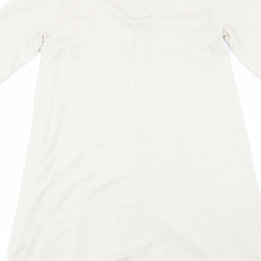Zara Womens Beige Viscose Shift Size M Round Neck