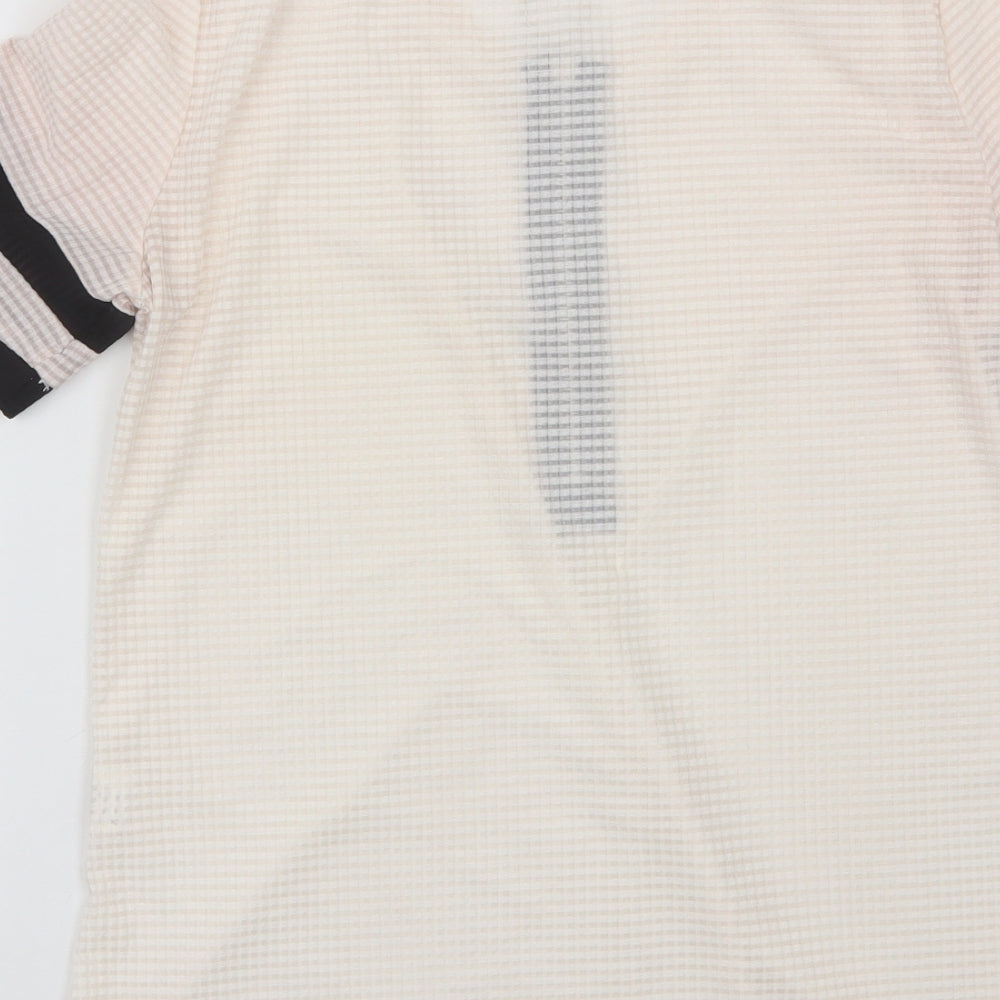 MissLook Womens Pink Cotton Blend Basic Blouse Size S V-Neck