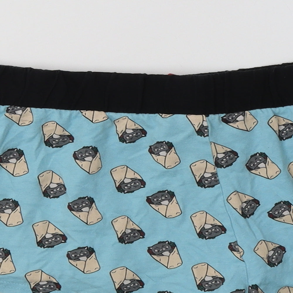 New Look Womens Blue Geometric Cotton Pyjama Pants Size M
