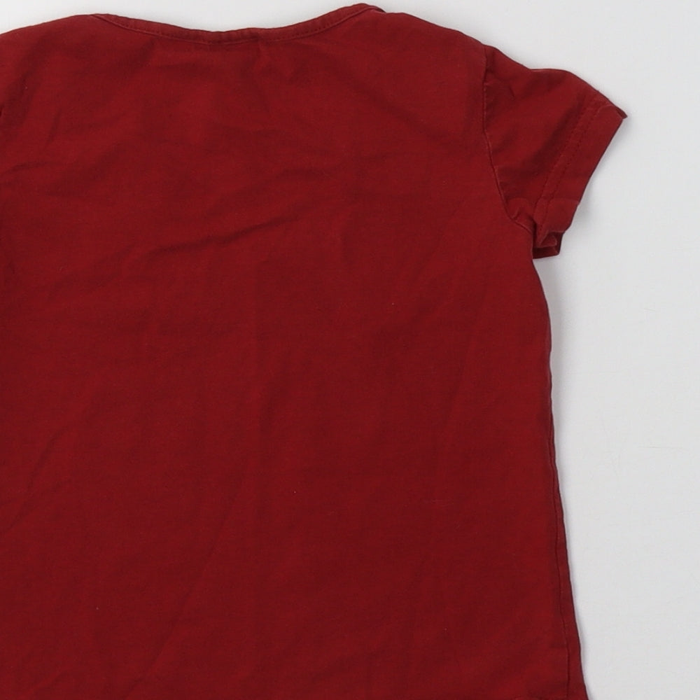 Preworn Girls Red Cotton Basic T-Shirt Size 5 Years Crew Neck - Harry Potter