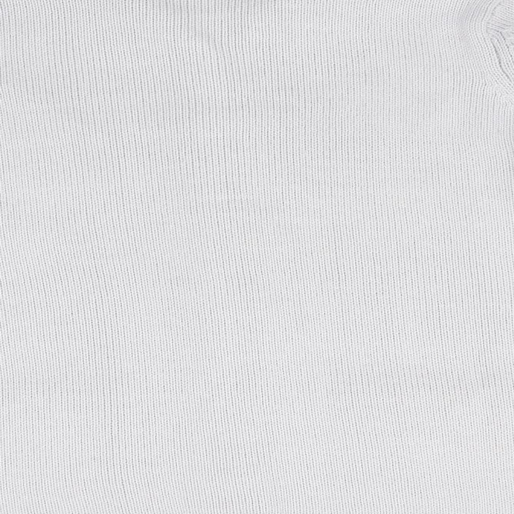 Preworn Womens Grey Collared Acrylic Cardigan Jumper Size 10 - Light Grey