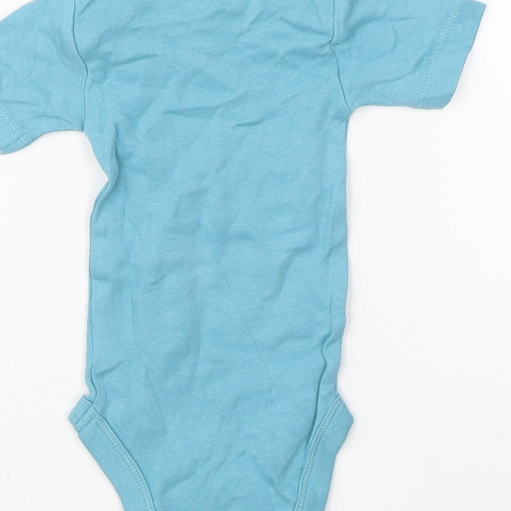 Lily & Dane Boys Blue Cotton Babygrow One-Piece Size 0-3 Months