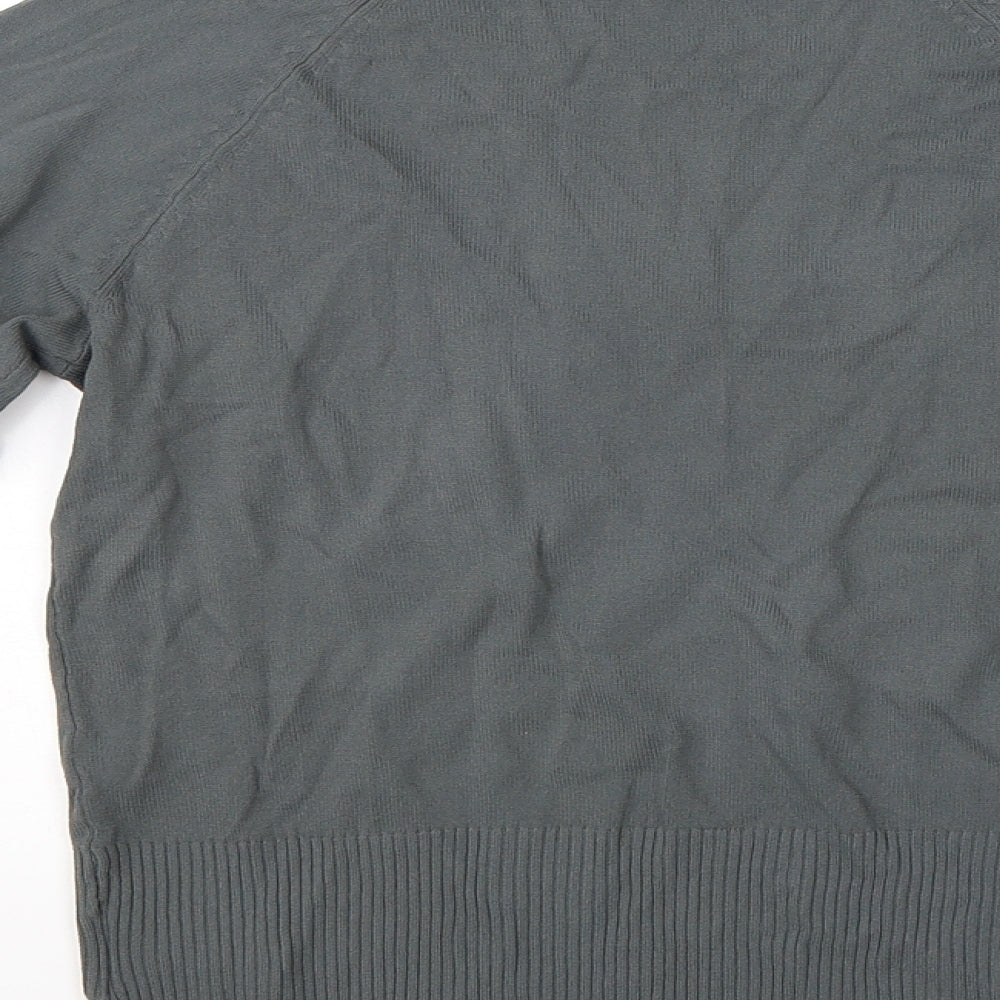 Liquid Womens Green V-Neck Viscose Pullover Jumper Size M
