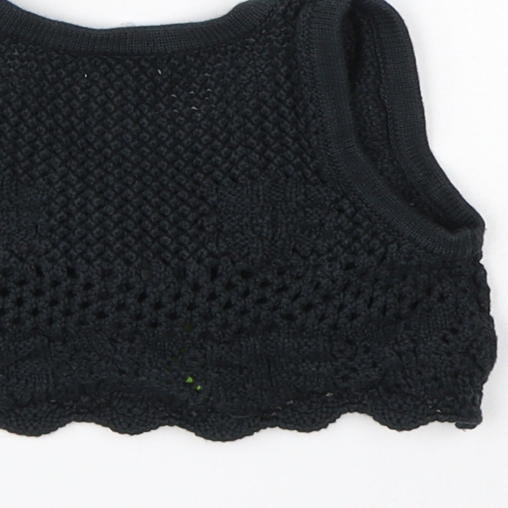 Next Girls Black Cotton Shrug Jumper Size 9-12 Months