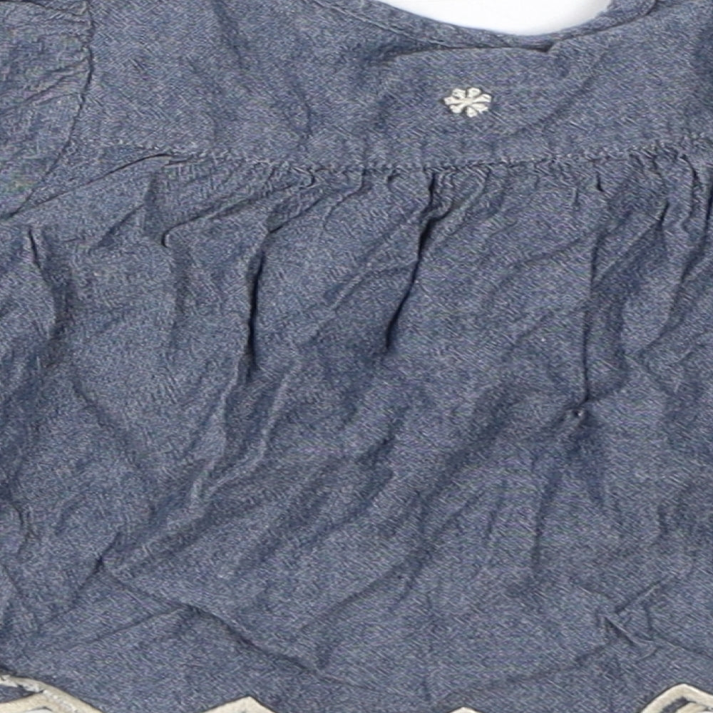 Monsoon Girls Blue Cotton Shift Size 0-3 Months