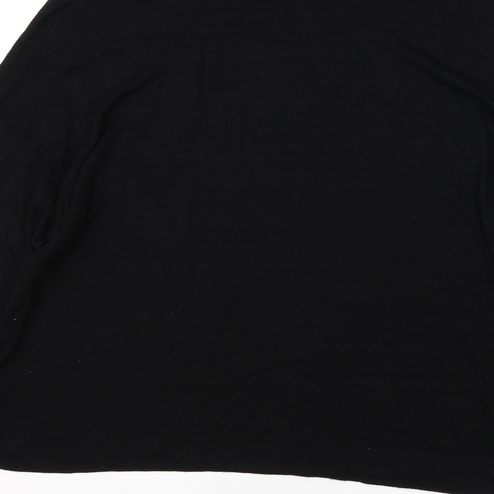 Stradivarius Womens Black Round Neck Viscose Pullover Jumper Size S