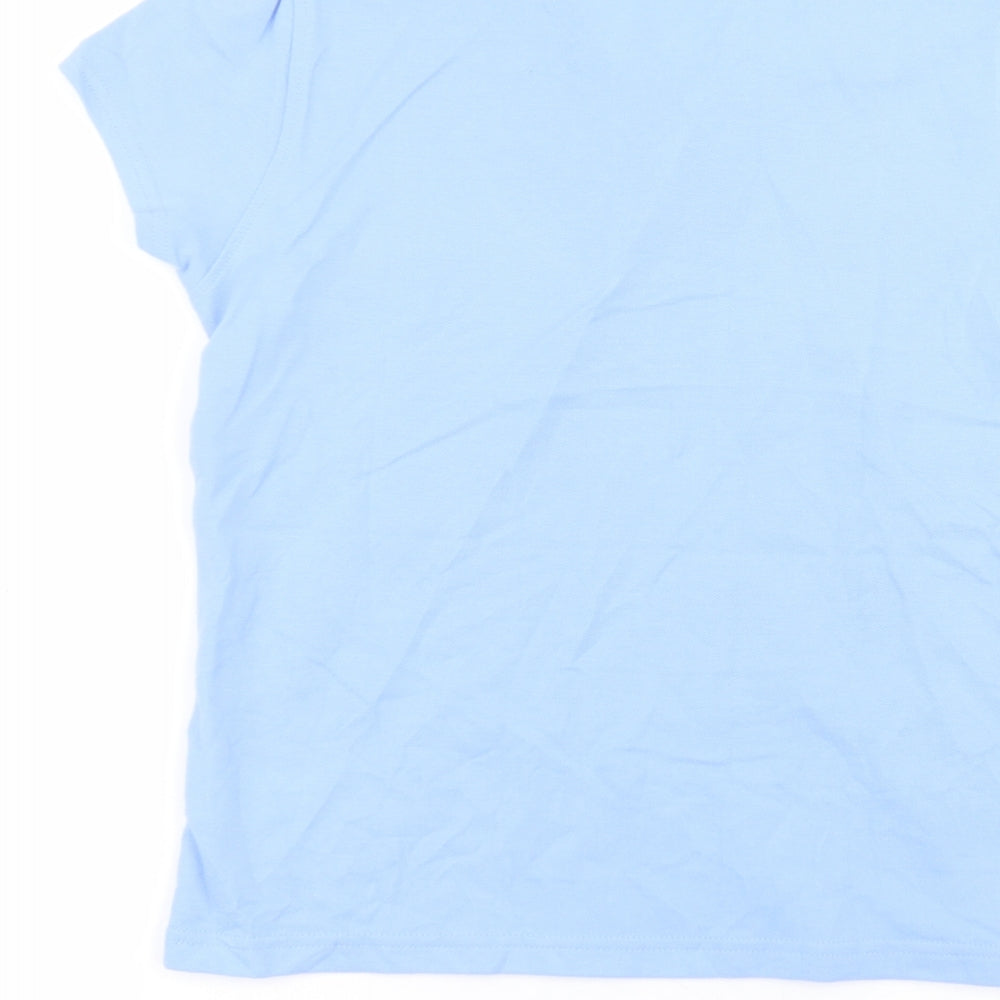 George Girls Blue Cotton Basic Polo Size 10-11 Years Collared