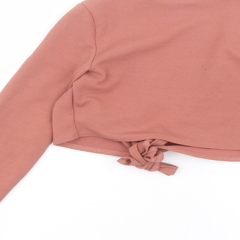 Missguided Womens Pink Polyester Basic Blouse Size 8 V-Neck