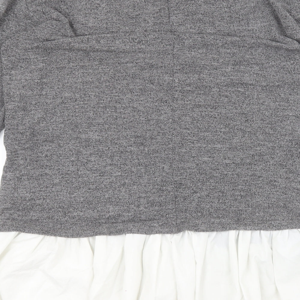 SheIn Womens Grey Round Neck Cotton Pullover Jumper Size M