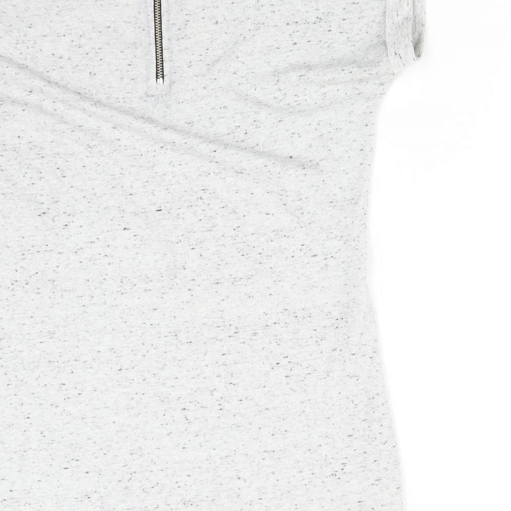 Select Womens Grey Polyester Basic T-Shirt Size 6 V-Neck