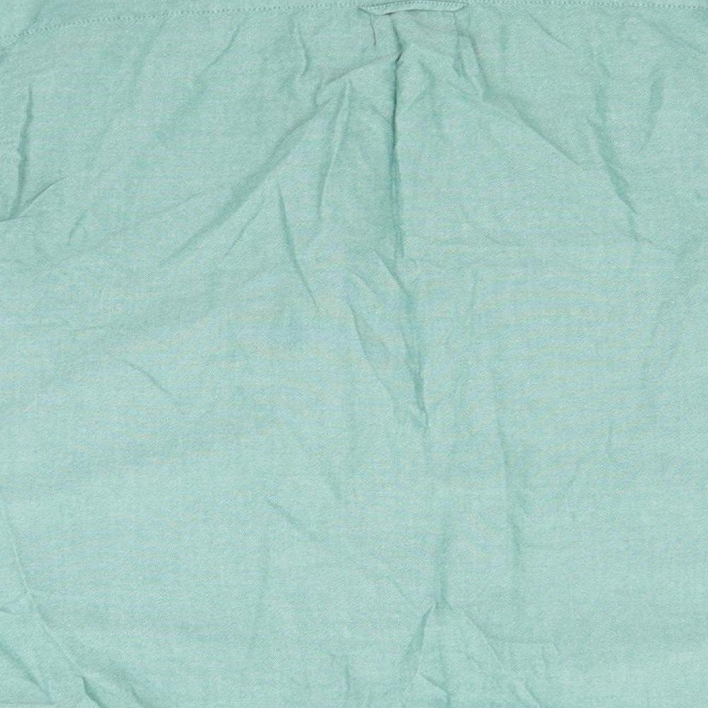 Preworn Mens Beige Cotton Button-Up Size L Collared