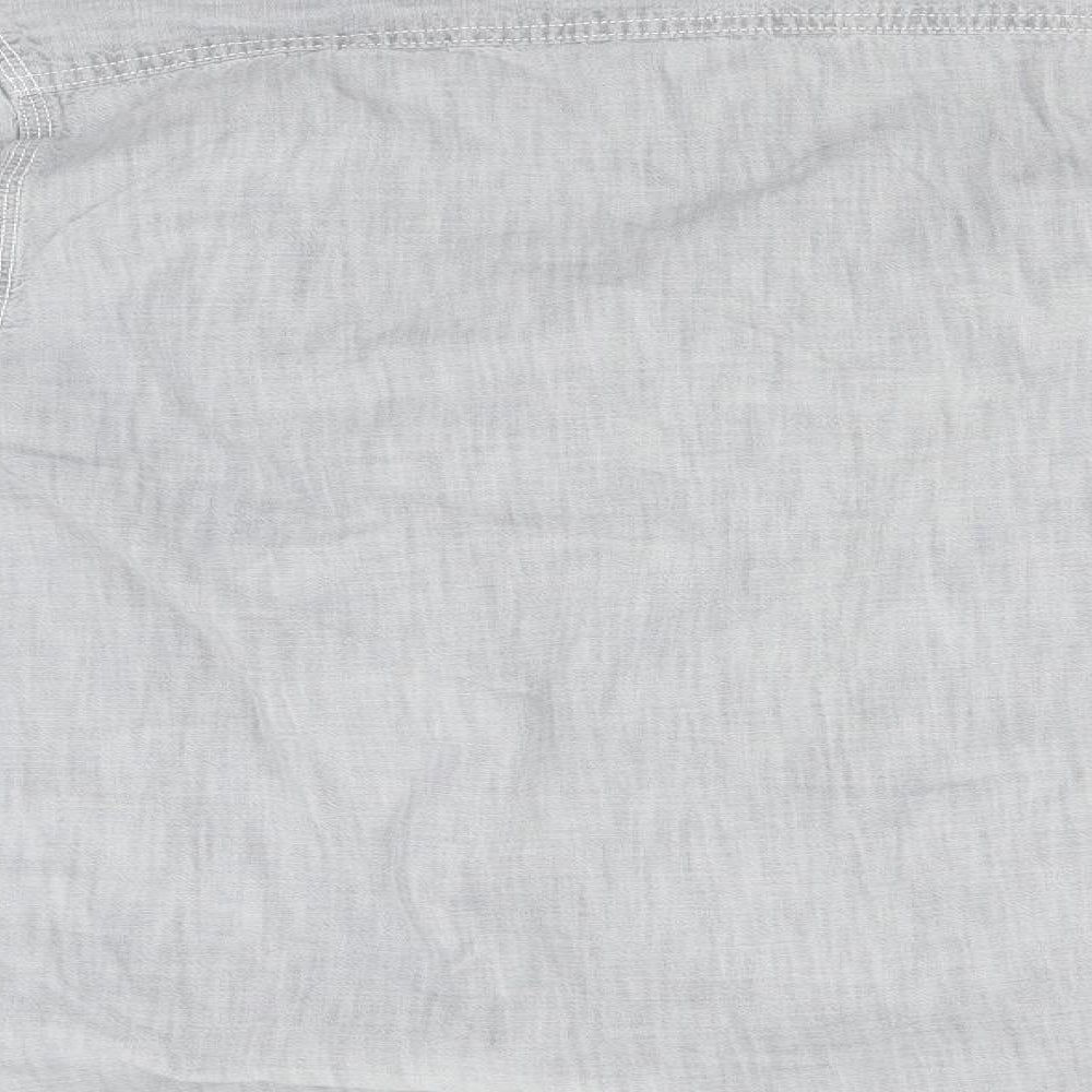 Preworn Mens Grey Button-Up Collared